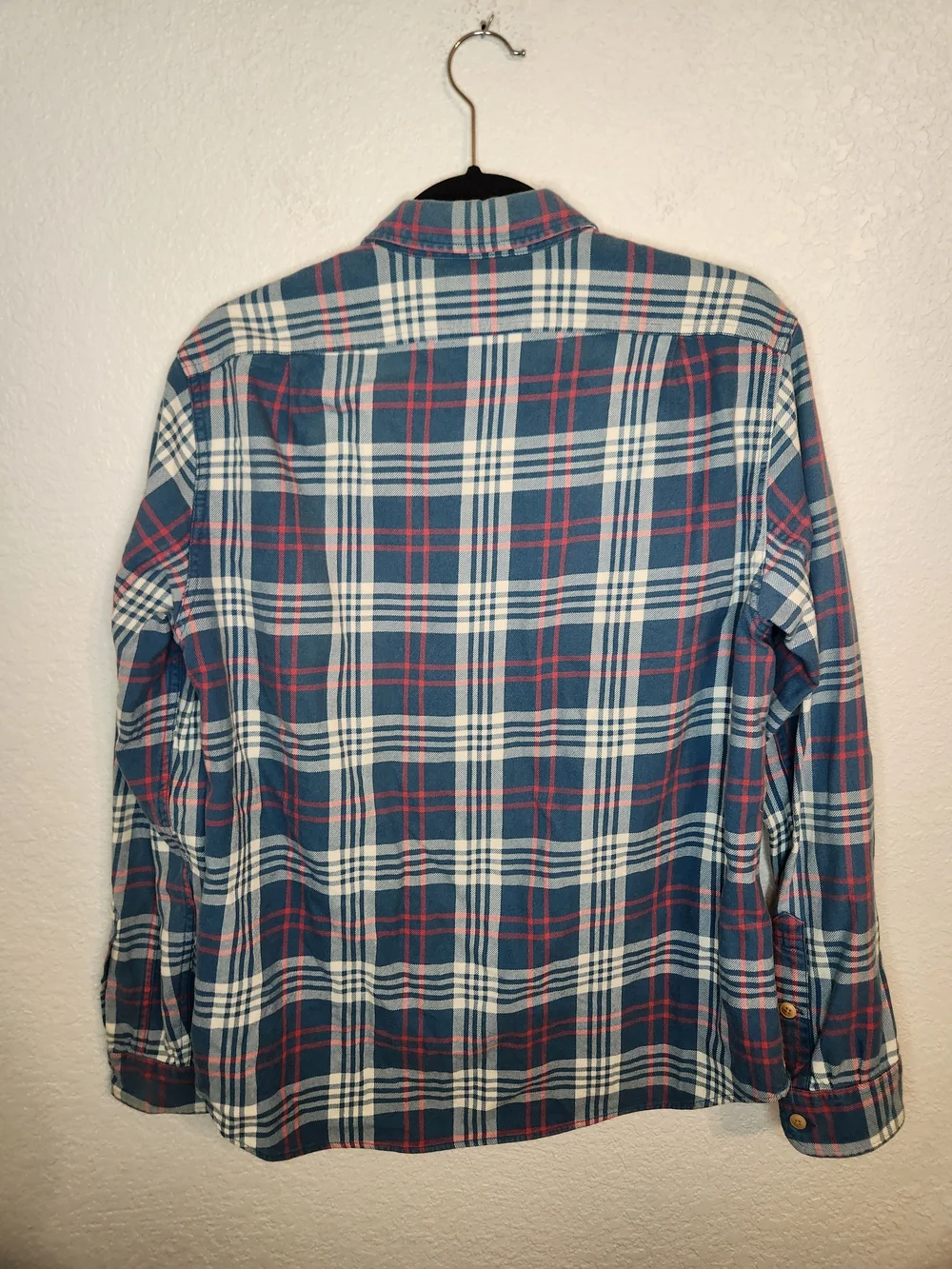 J Crew Slim Fit Flannel Camp Shirt Button Up Plaid Long Sleeve Mens Sz Medium